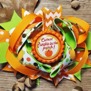 Fall and Thanksgiving Girls Holiday Boutique Hair Bow